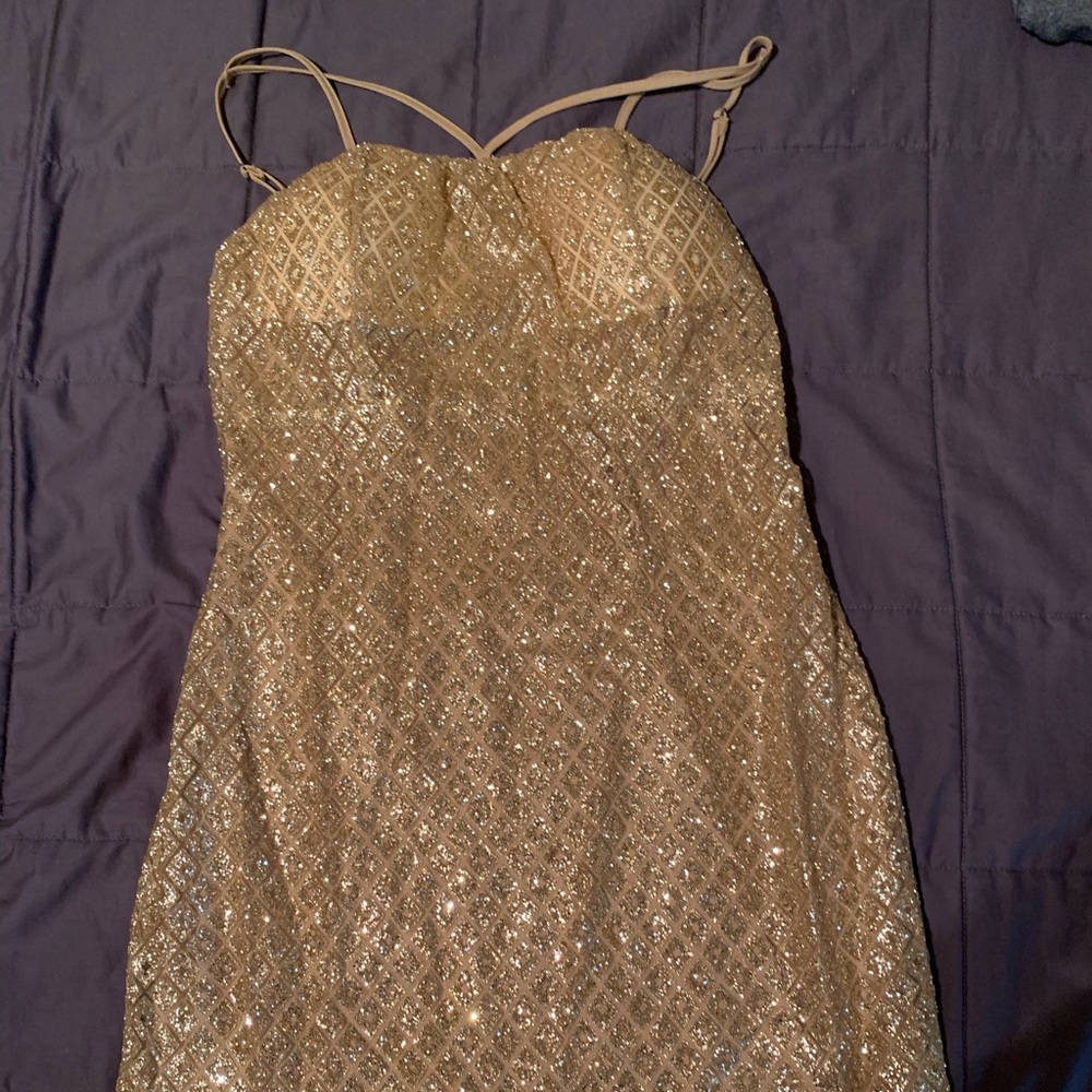 Gold semi formal dress